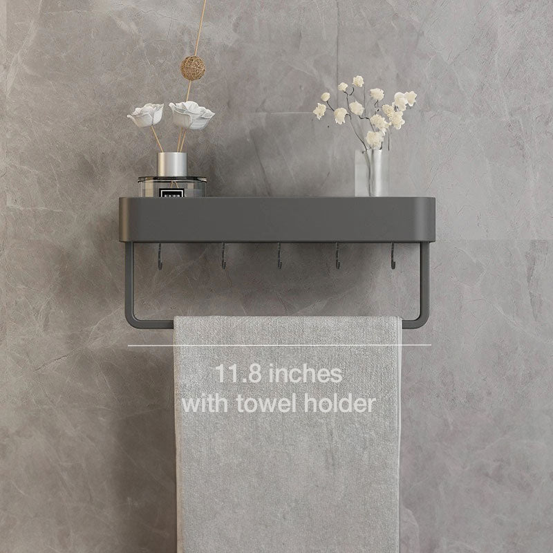 UrbanShelf – Modern Floating Bathroom Shelves with Adhesive Installation and Towel Holder