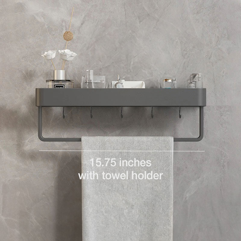 UrbanShelf – Modern Floating Bathroom Shelves with Adhesive Installation and Towel Holder