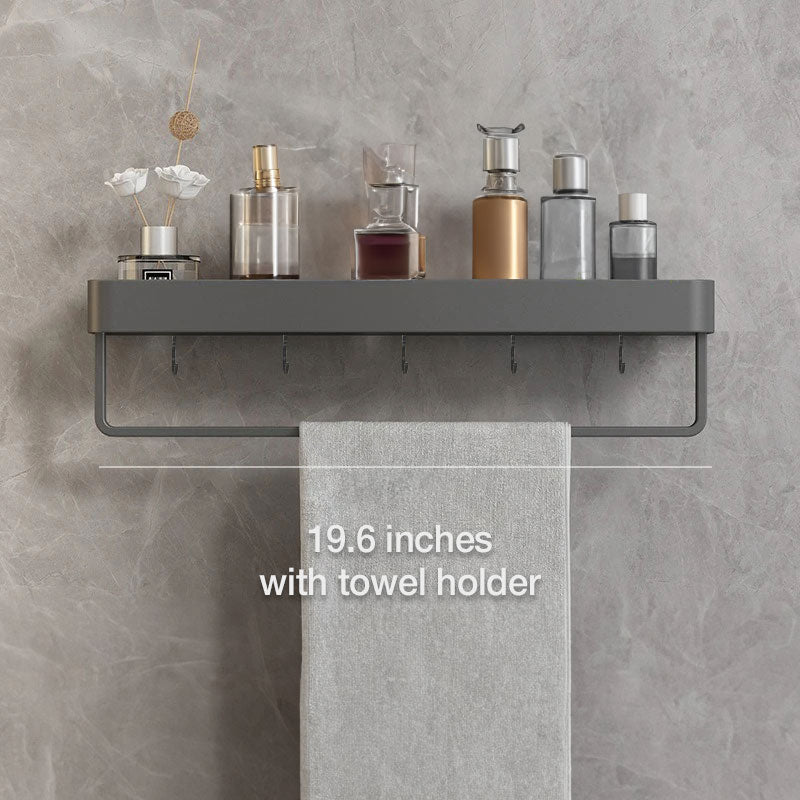 UrbanShelf – Modern Floating Bathroom Shelves with Adhesive Installation and Towel Holder