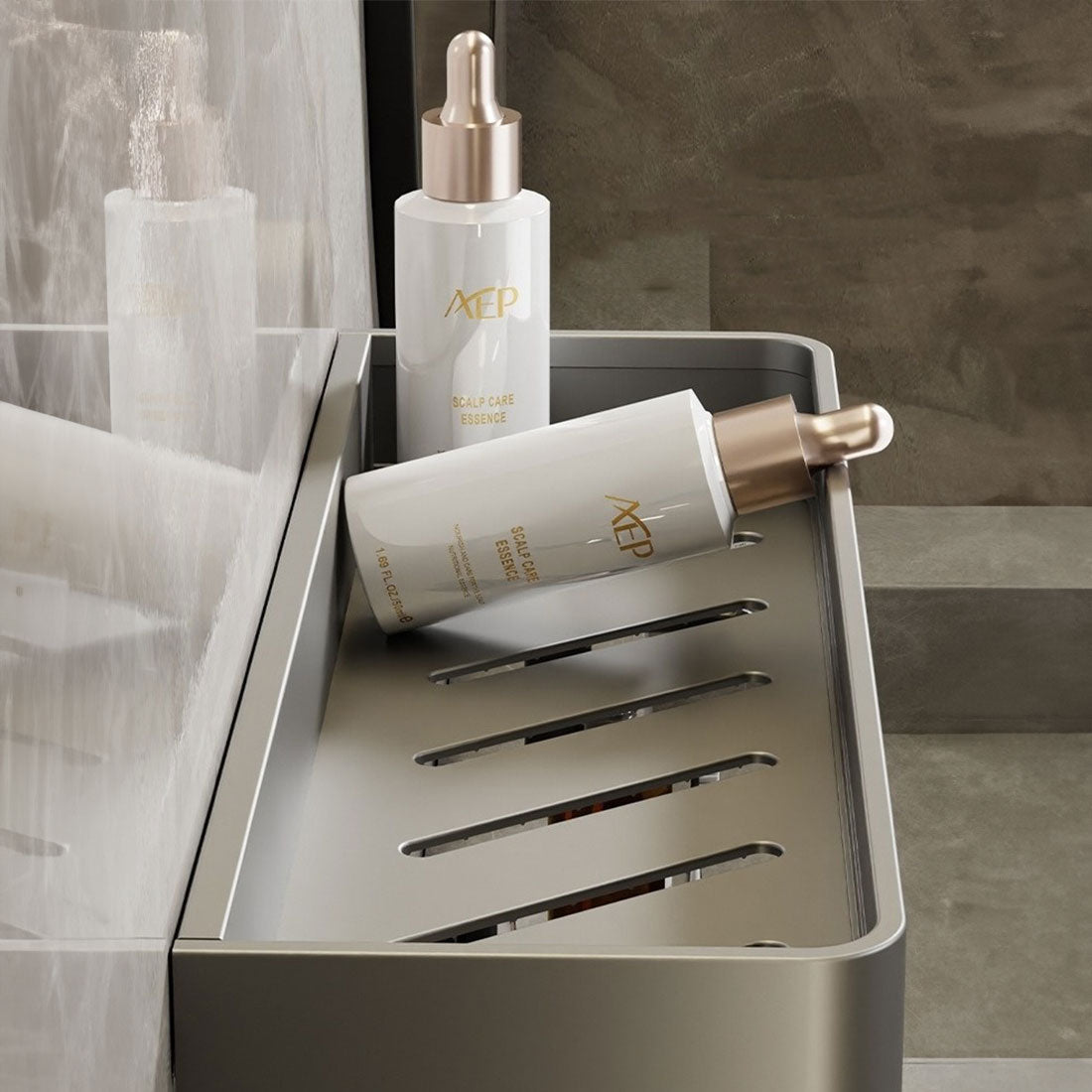 UrbanShelf – Modern Floating Bathroom Shelves with Adhesive Installation and Towel Holder
