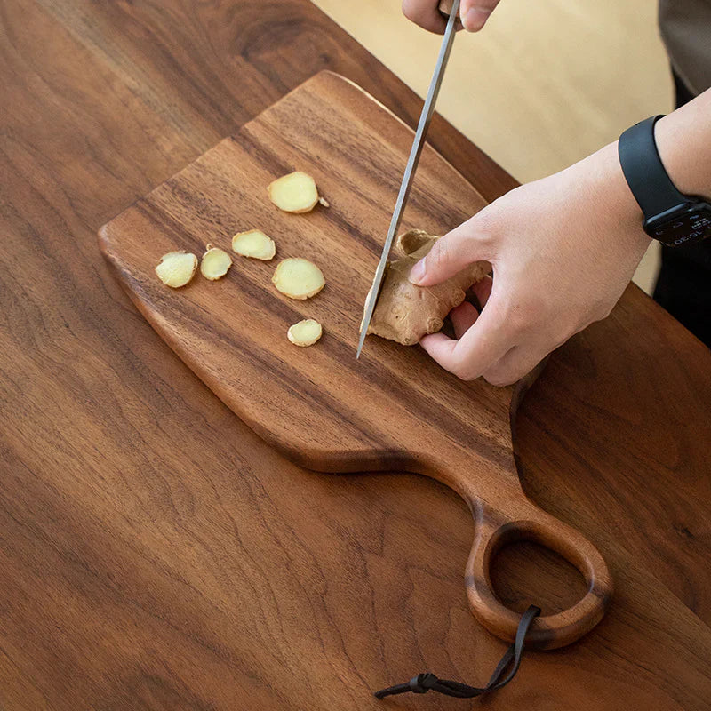 NutriCraft – Luxurious Walnut Cutting Board with Dual Functionality for Kitchen and Presentation
