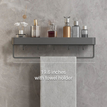 UrbanShelf – Modern Floating Bathroom Shelves with Adhesive Installation and Towel Holder