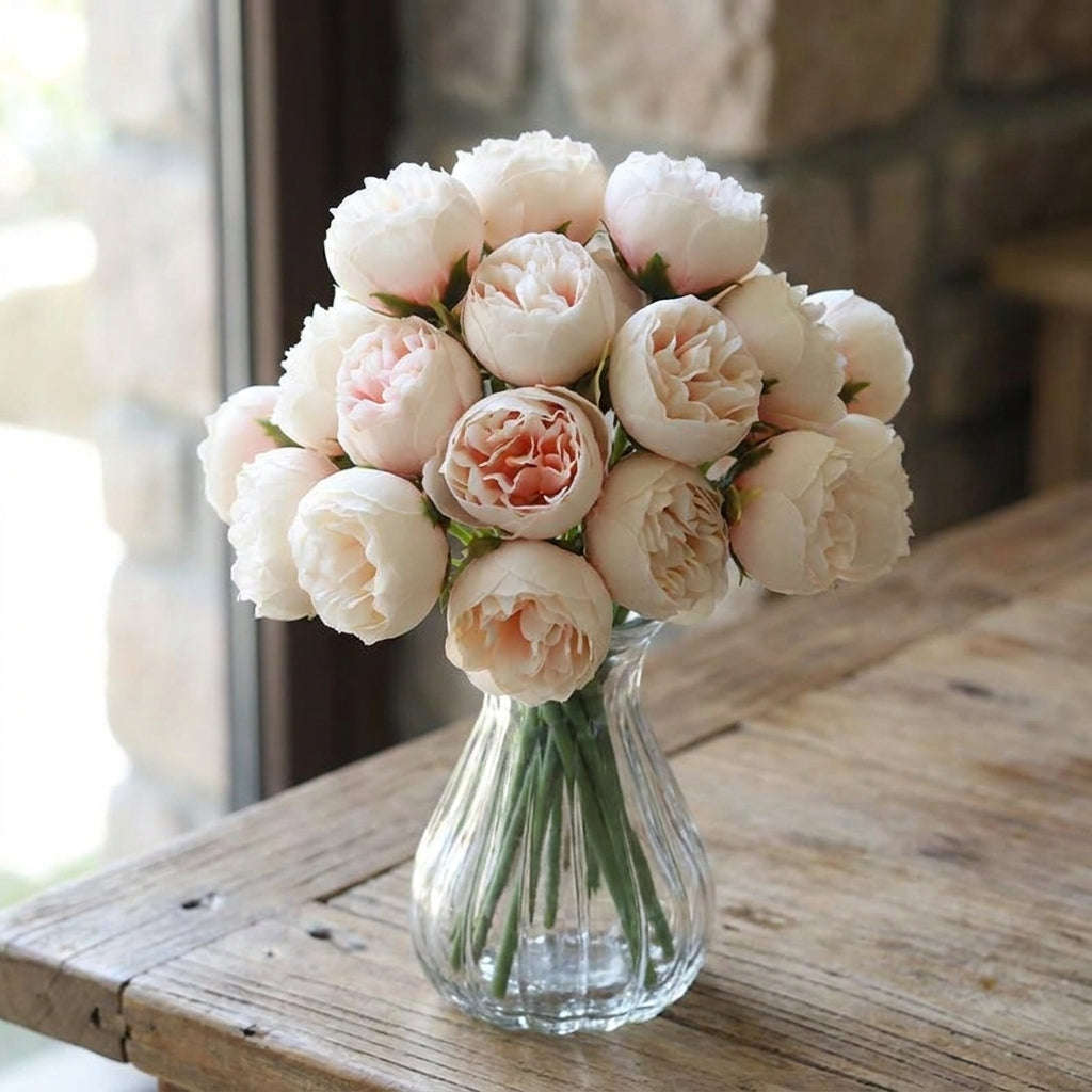 Artificial Peony Bouquet with Realistic Blooms