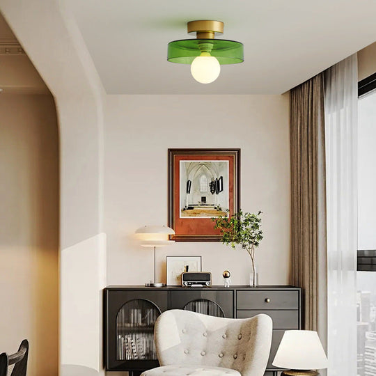Bauhaus Round Copper Ceiling Light Modern Design