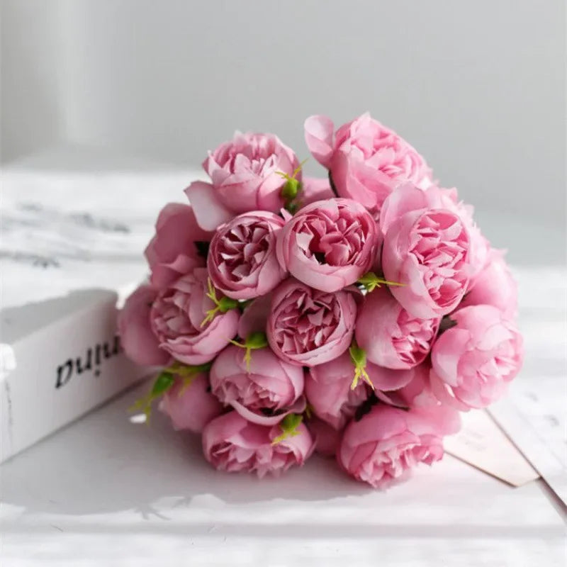 Artificial Peony Bouquet with Realistic Blooms