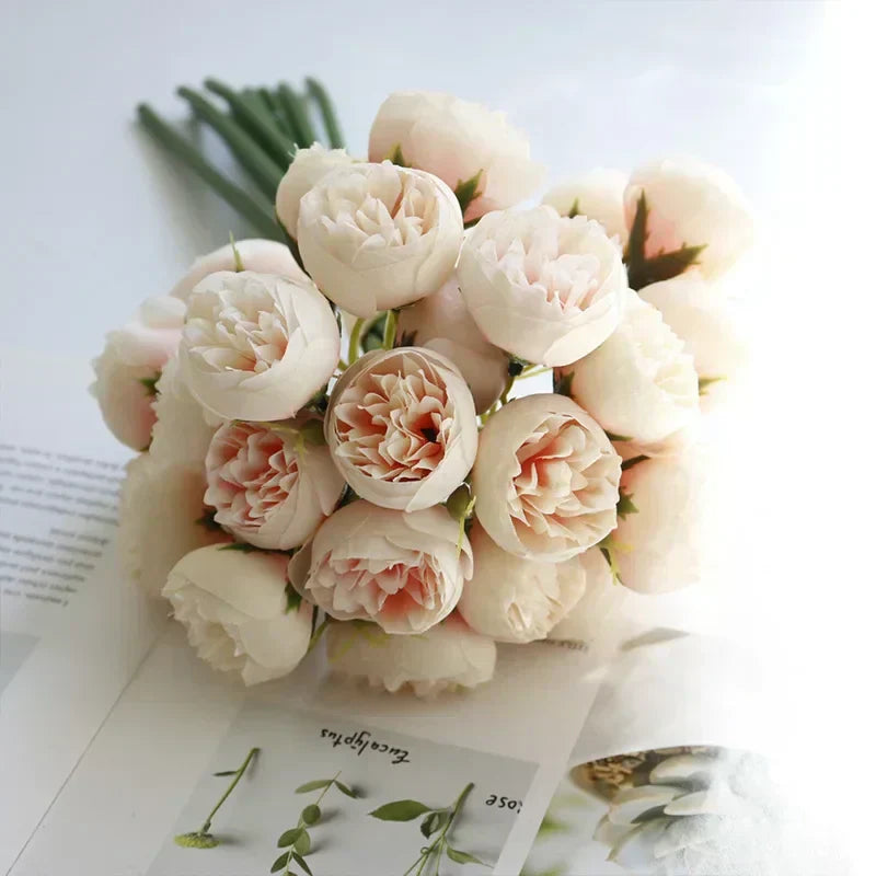 Artificial Peony Bouquet with Realistic Blooms