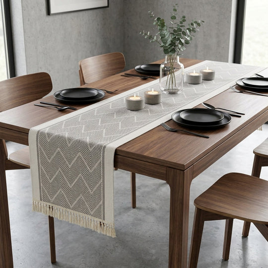 Elegant Table Runner with Woven Texture