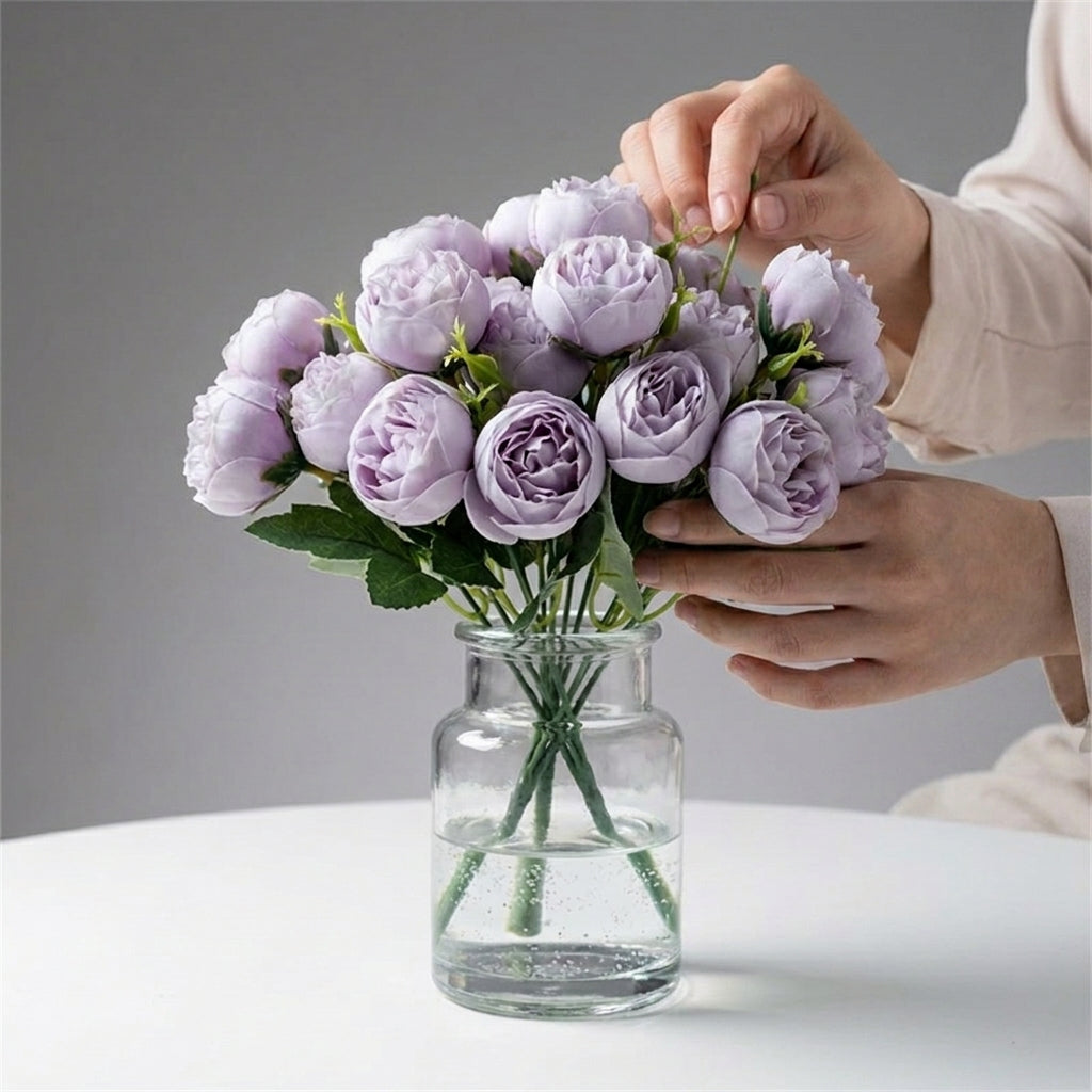 Artificial Peony Bouquet with Realistic Blooms