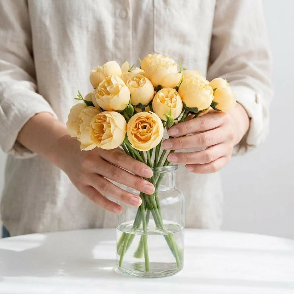 Artificial Peony Bouquet with Realistic Blooms