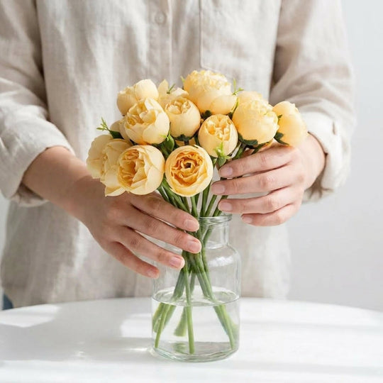 Artificial Peony Bouquet with Realistic Blooms