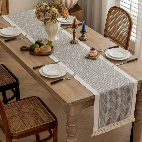 Elegant Table Runner with Woven Texture