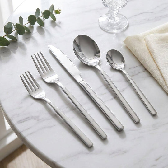 30-Piece Minimalist Stainless Steel Cutlery Set